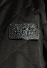 Alexander McQueen Logo Patch Zip-Up Bomber Jacket Black 795983 Q5ANN-1018