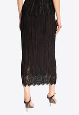 Zimmermann Lace Pleated Midi Skirt Black 9462SRS24 0-BLK