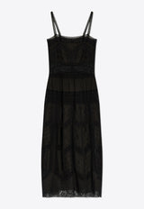 Zimmermann Halliday Lace-Trim Midi Dress Black 9822DSS241 0-BLK