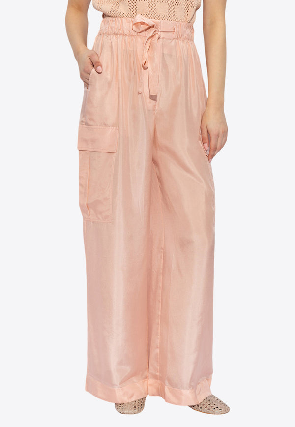 Zimmermann Halliday Silk Cargo Pants Pink 9686PSS241 0-PINK