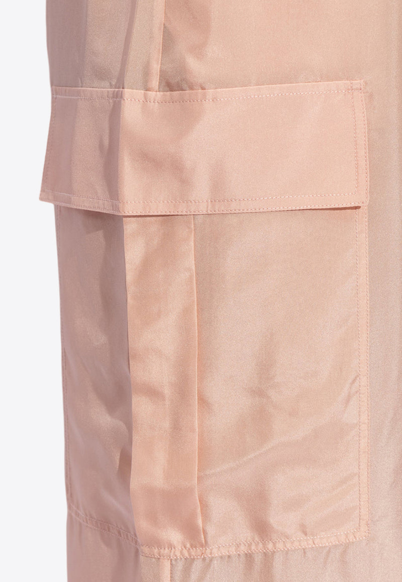 Zimmermann Halliday Silk Cargo Pants Pink 9686PSS241 0-PINK