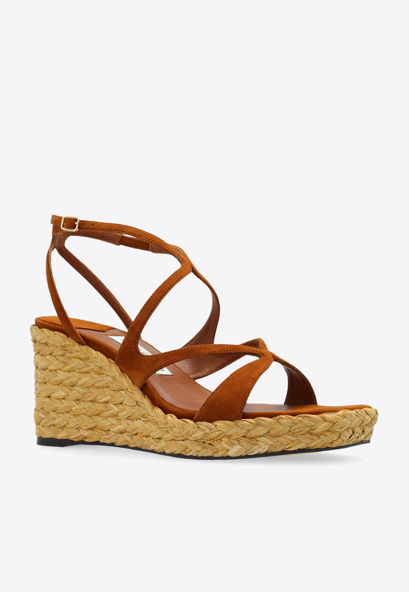 Jimmy Choo Ayla 85 Wedge Sandals AYLA 85 CUG-TAN Brown