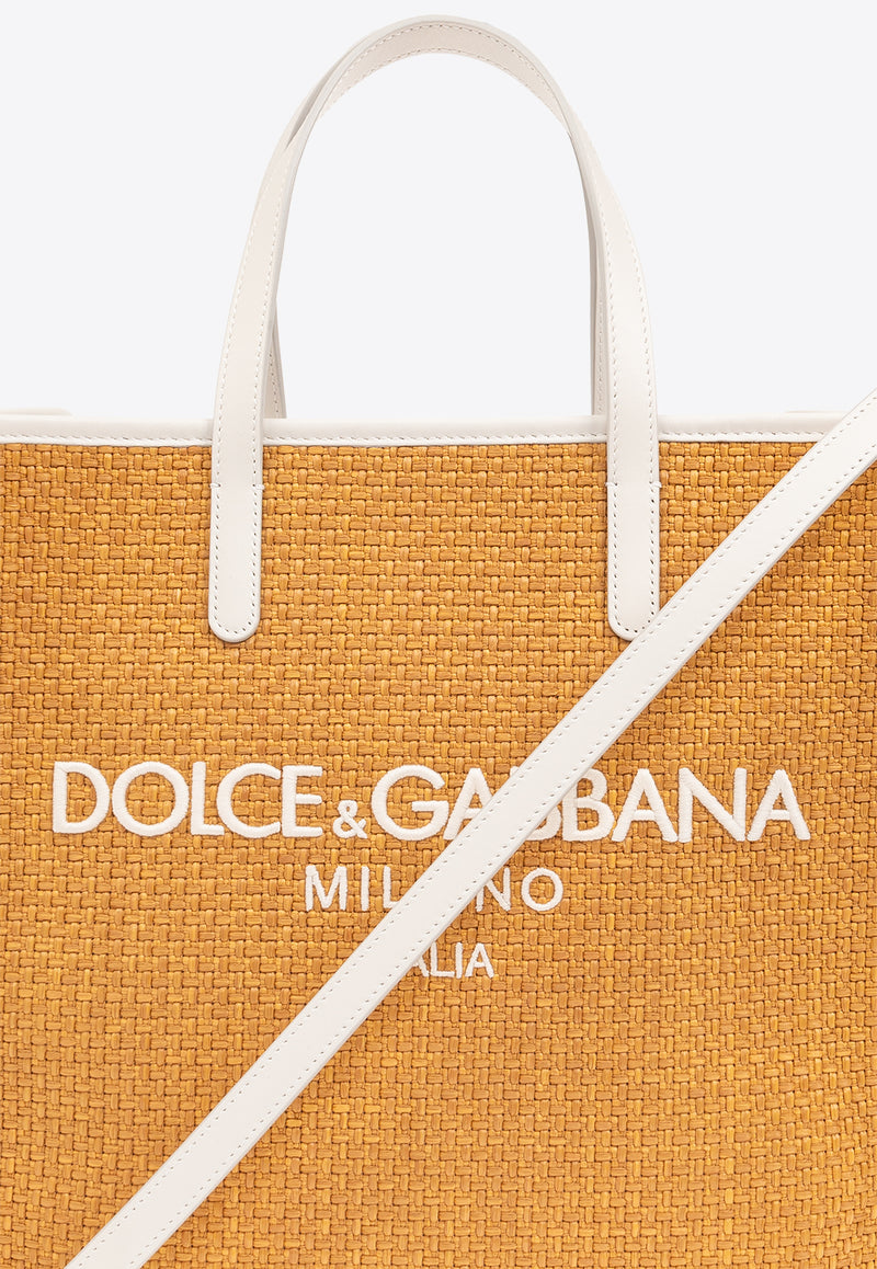 Dolce & Gabbana Logo-Embroidered Woven Tote Bag BB2259 AS525-8F356