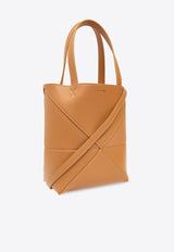 Loewe Mini Puzzle Fold Leather Tote Bag A657V25X01 0-WARM DESERT Brown