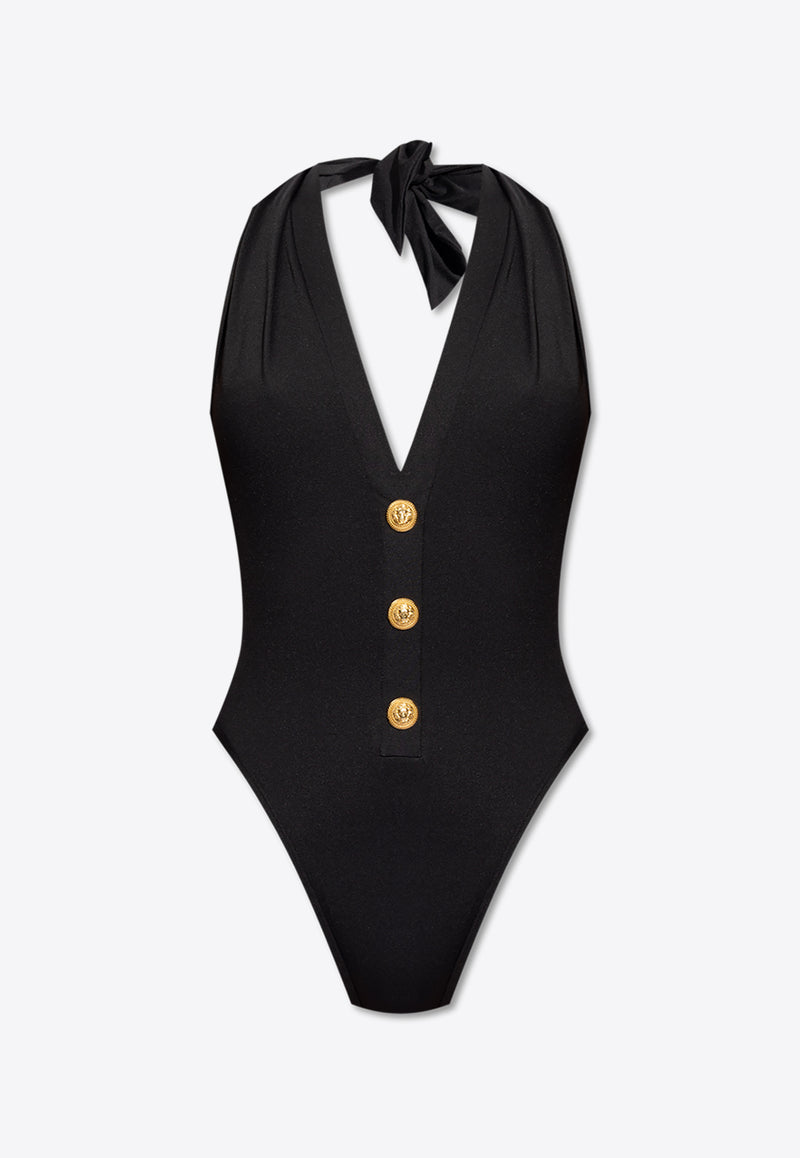 Balmain Halterneck One-Piece Swimsuit  BKBUY1940 0-001