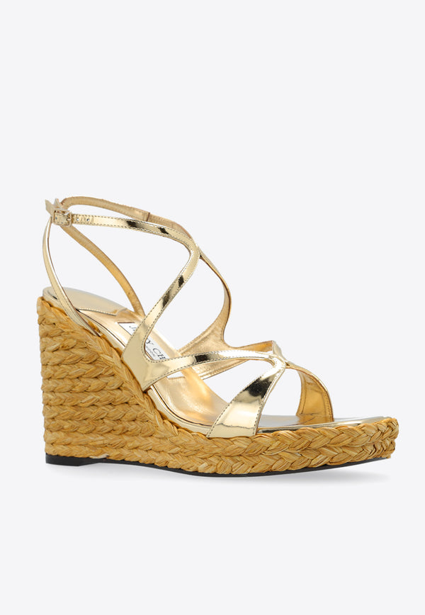 Jimmy Choo Ayla 110 Wedge Sandals AYLA 110 CUH-GOLD Gold