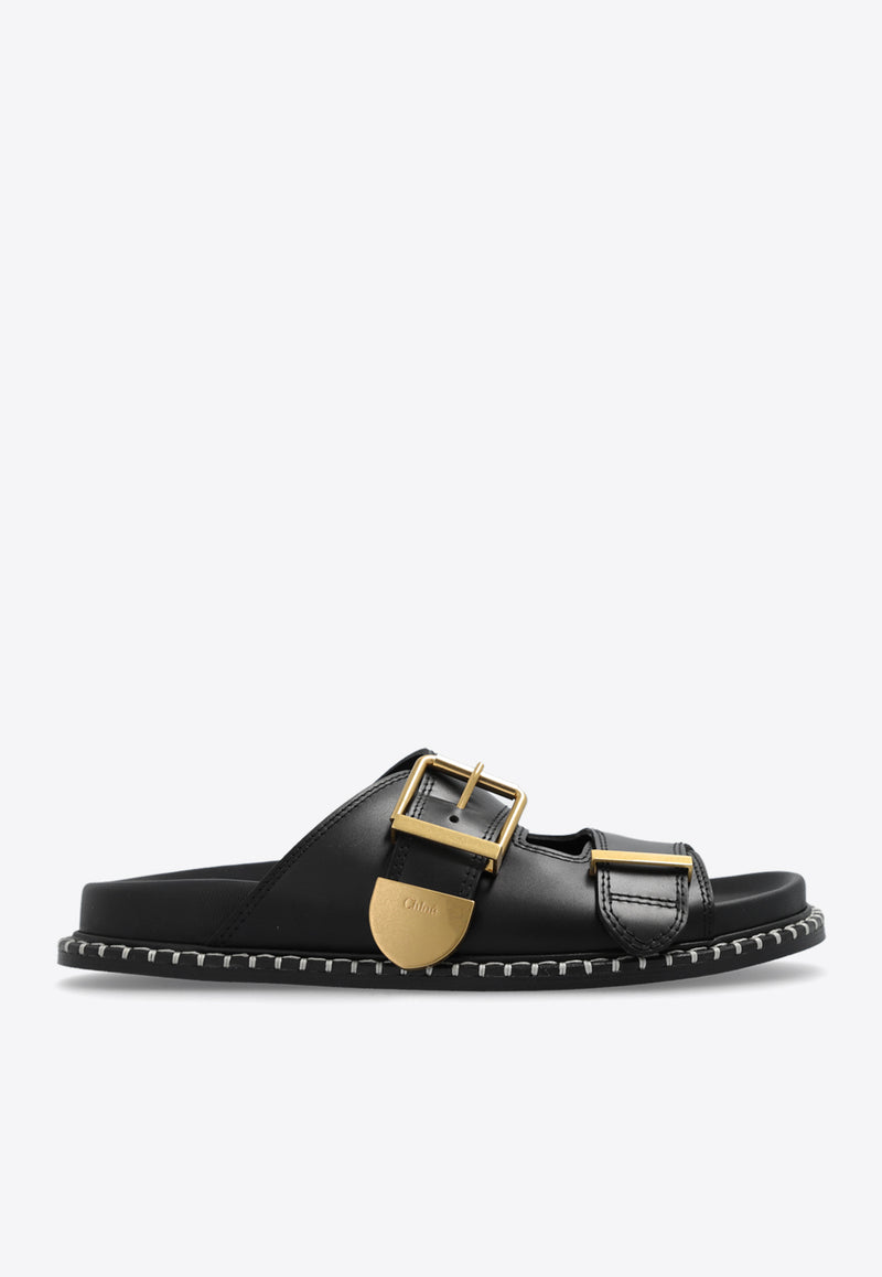 Chloé Rebecca Leather Slides CHC24S981 D1-001