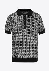 Balmain Logo-Monogram Polo T-shirt CH1GB020 KB03-GGD