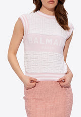 Balmain Logo-Monogram Crewneck Vest DF1AB354 KE95-GSO