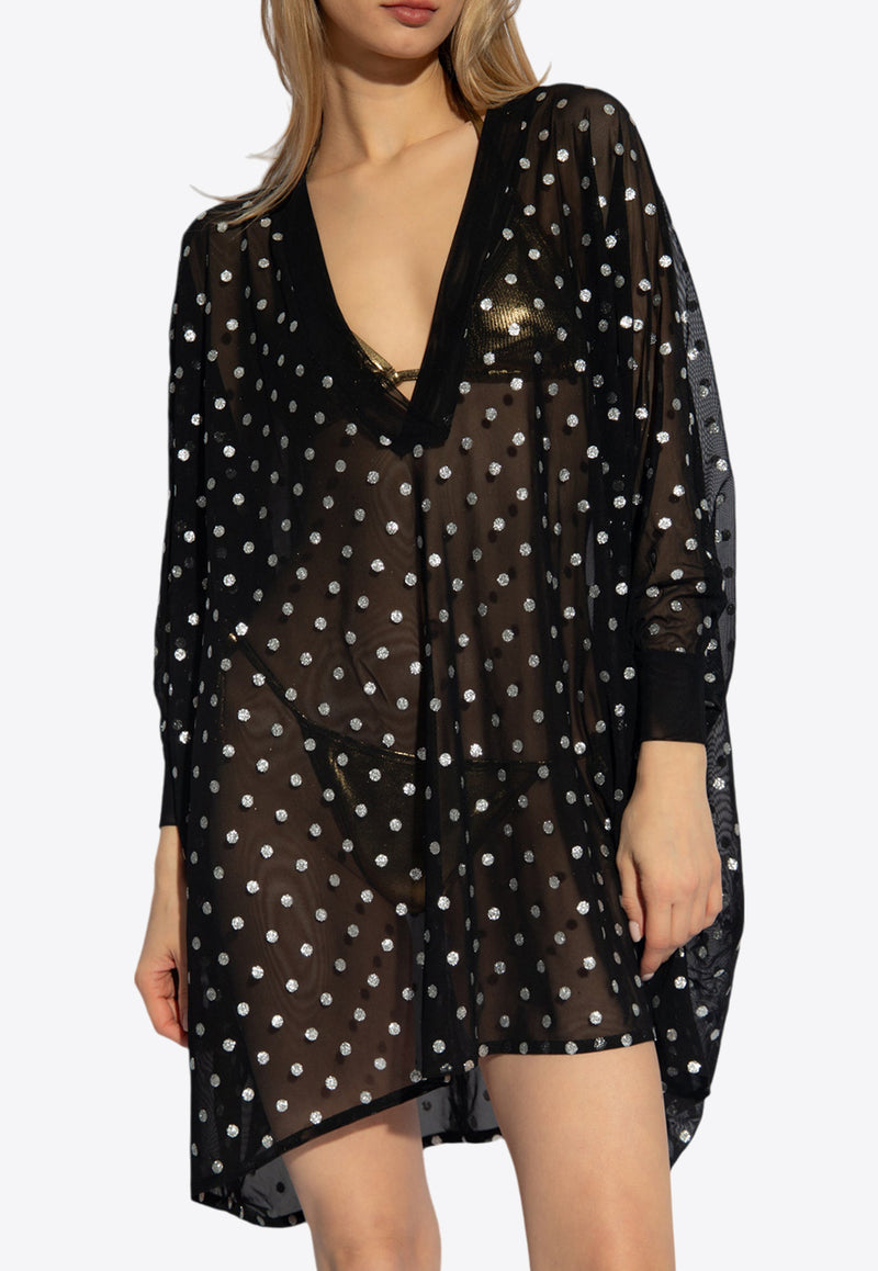 Balmain Polka Dot Mini Beach Dress BKA281840 0-013