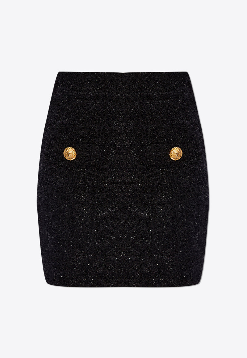 Balmain Tweed Mini Skirt DF1LB015 KG43-0PA