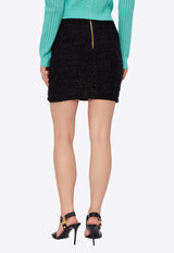 Balmain Tweed Mini Skirt DF1LB015 KG43-0PA