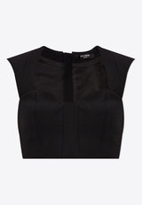 Balmain Wool Cropped Top DF1AB430 WC09-0PA