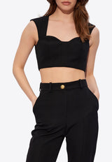 Balmain Wool Cropped Top DF1AB430 WC09-0PA