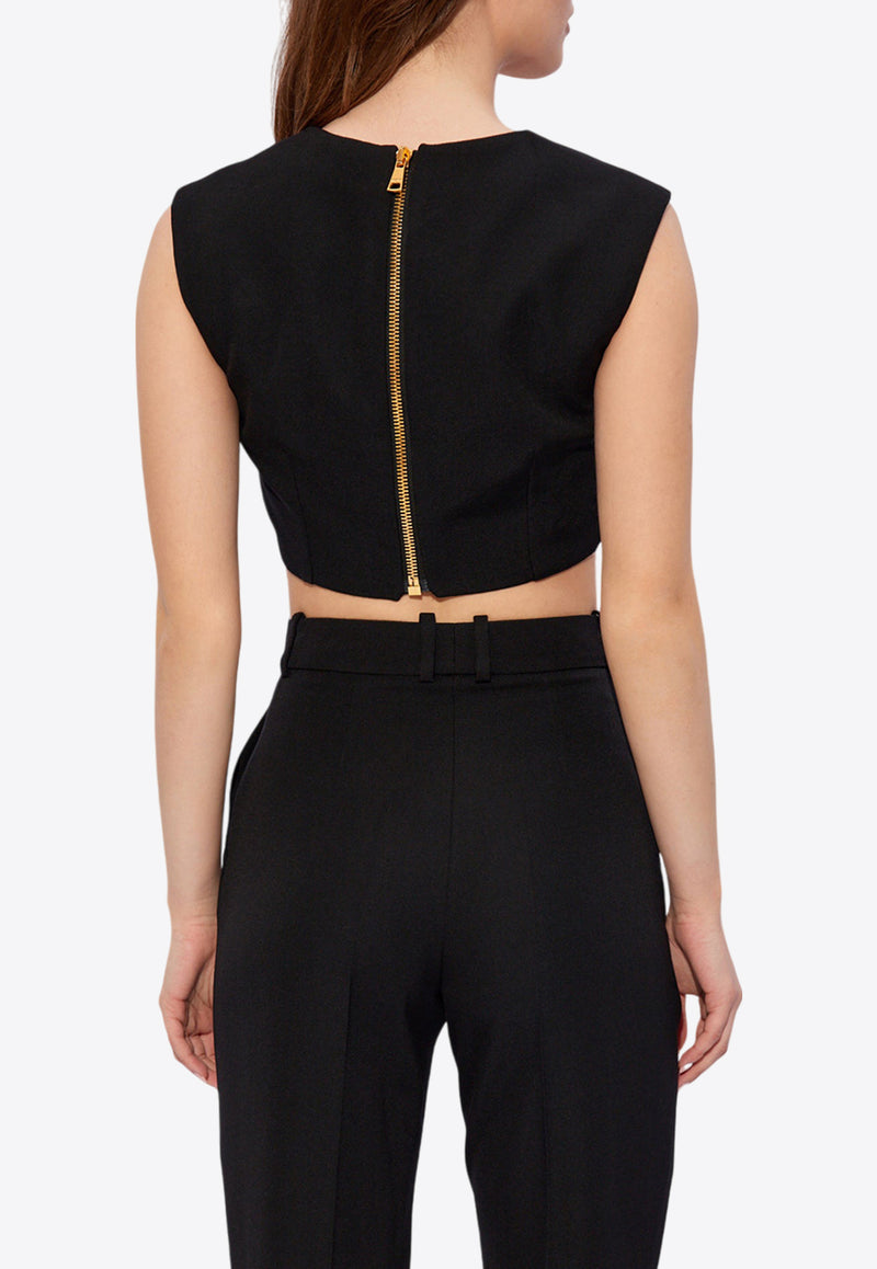 Balmain Wool Cropped Top DF1AB430 WC09-0PA