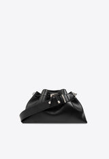 Jimmy Choo Bon Bon East/West Leather Bucket Bag BON BON BCKT E W HUT-BLACK ANTIQUE SILVER Black