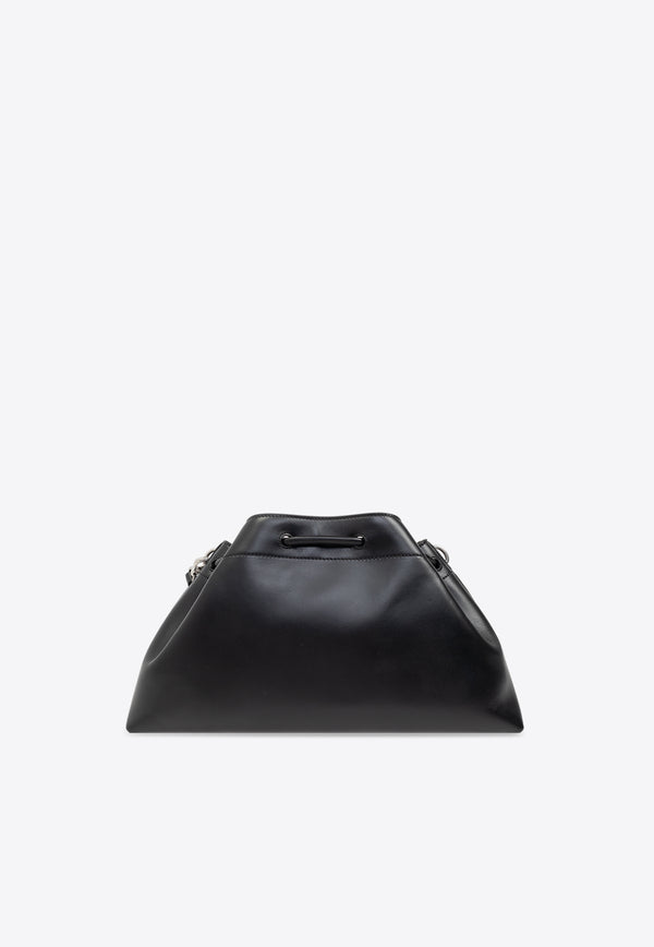 Jimmy Choo Bon Bon East/West Leather Bucket Bag BON BON BCKT E W HUT-BLACK ANTIQUE SILVER Black