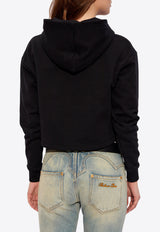 Balmain Logo-Printed Cropped Sweatshirt DF1JP040 BB01-EAB