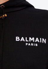 Balmain Logo-Printed Cropped Sweatshirt DF1JP040 BB01-EAB