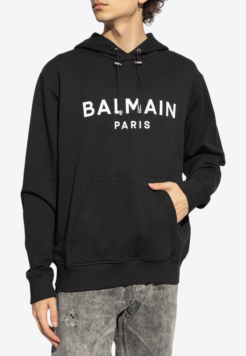 Balmain Logo-Printed Hooded Sweatshirt DH1JR002 BB65-EAB