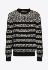 Balmain Logo-Monogram Crewneck Sweater DH1KD010 KH09-GFE