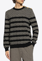 Balmain Logo-Monogram Crewneck Sweater DH1KD010 KH09-GFE