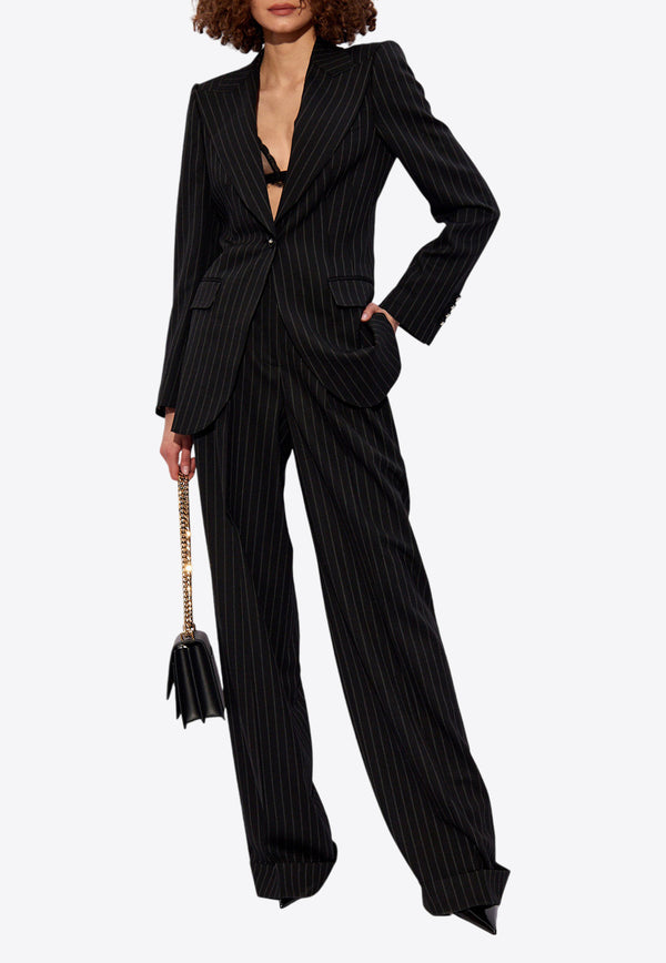 Dolce & Gabbana Single-Breasted Pinstripe Wool Turlington Jacket F29QGT FRBDB-S8051