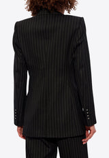 Dolce & Gabbana Single-Breasted Pinstripe Wool Turlington Jacket F29QGT FRBDB-S8051