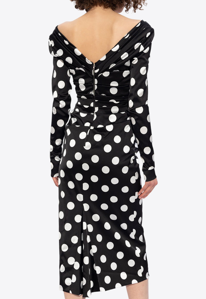 Dolce & Gabbana Polka Dot Pattern Satin Dress F6DJFT FSIBL-HNL2W