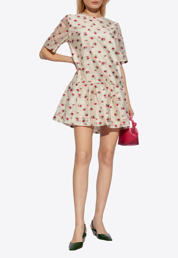 GANNI Floral-Printed Mini Dress F9176 6759-795