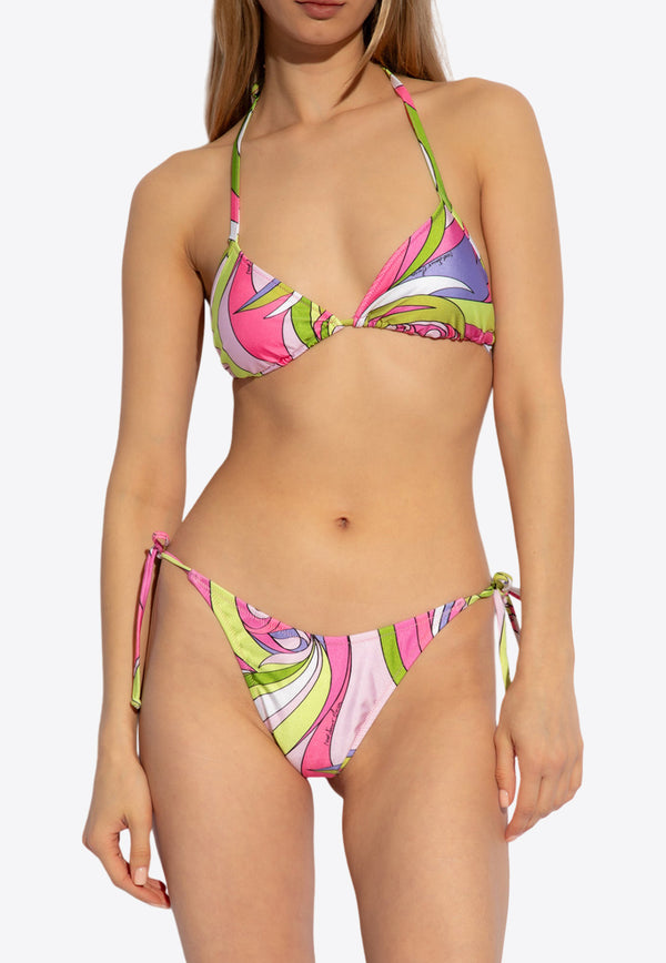 Moschino Printed Self-Tie Bikini Bottoms DÓŁ 241V2 A5928 9417-1206 Multicolor