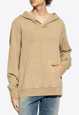 Balmain Logo-Printed Hooded Sweatshirt DH1JT216 BC72-WIQ