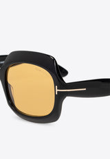 Tom Ford Over-Sized Round Sunglasses  Yellow FT1155 0-6001E