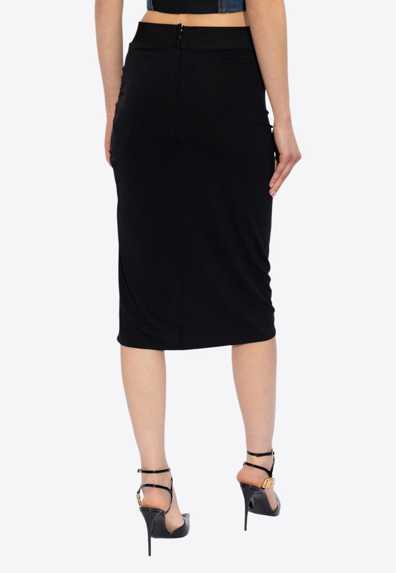 Dolce & Gabbana Asymmetrical Jersey Skirt With Draping F4CQHT FUGBJ-N0000