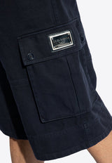 Logo-Tag Cargo Bermuda Shorts Dolce & Gabbana GV5JXT G8KH1-B0387 Navy