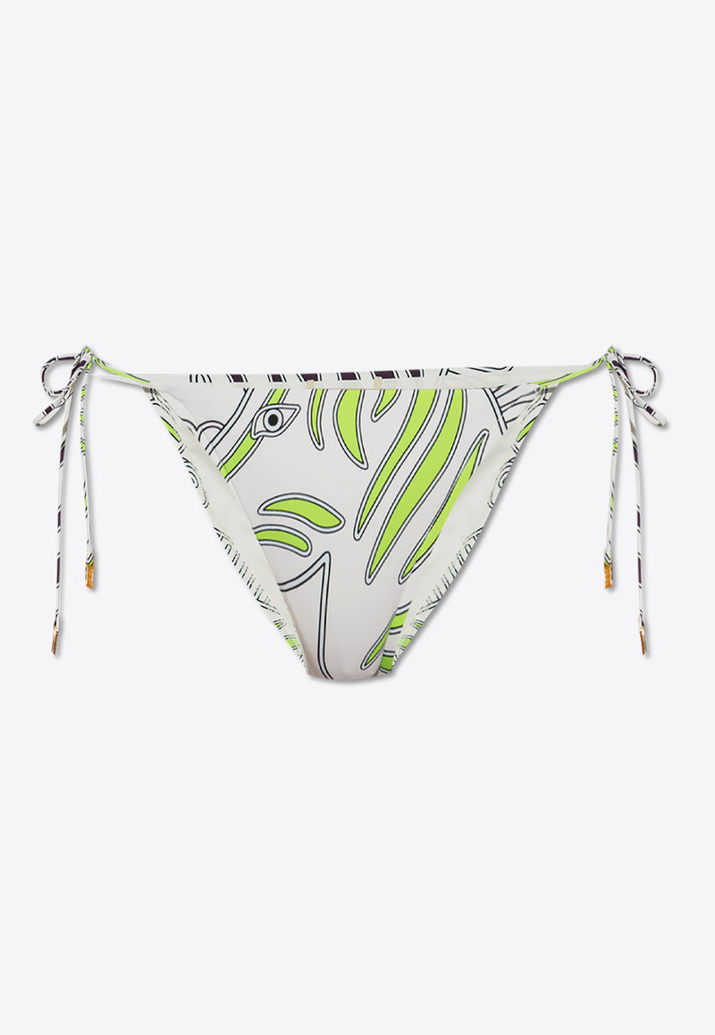 Tory Burch Jungle-Motif Bikini Bottom White DÓŁ 158927 0-253