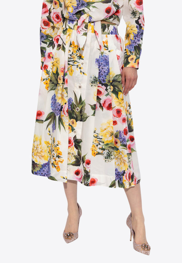 Floral-Print Midi Skirt Dolce & Gabbana F4CFET HS5Q1-HA4YB Multicolor