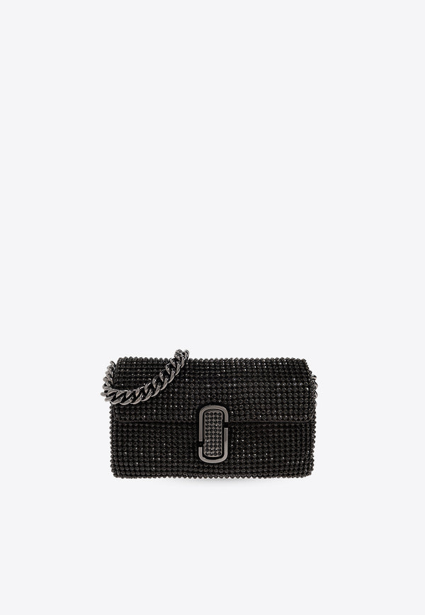 Marc Jacobs The Mini J Marc Jeweled Crossbody Bag H912M06RE22 0-001 Black