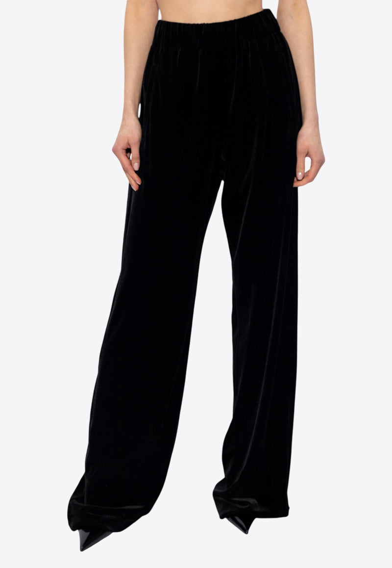 Velvet Wide-Leg Track Pants Dolce & Gabbana FTC1GT FUWD6-N0000 Black