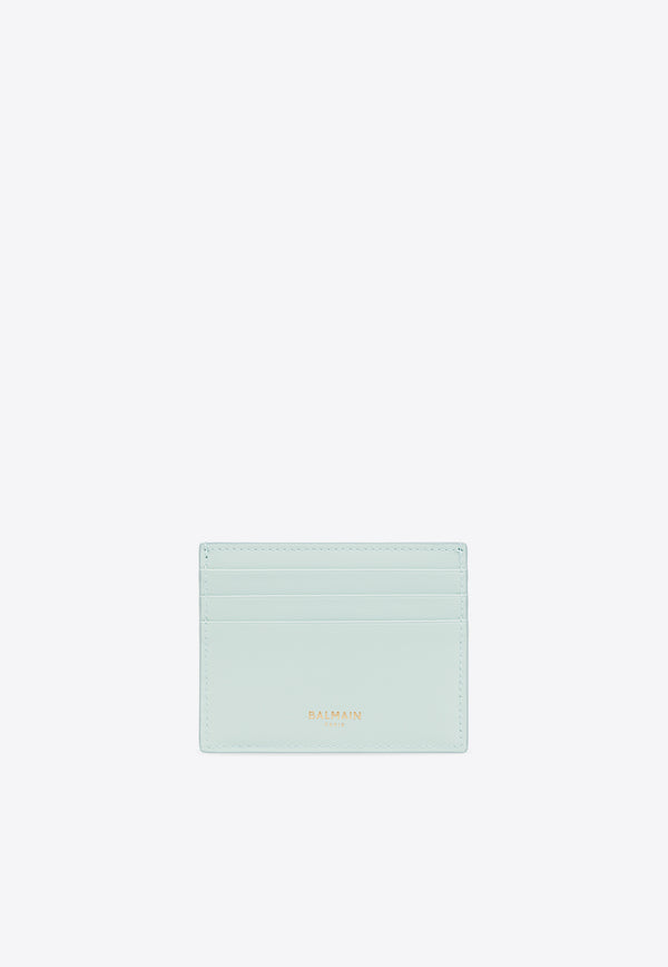 Logo-Engraved B-Buzz Leather Cardholder Balmain DN1MA195 LSLX-7FE Green