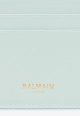 Logo-Engraved B-Buzz Leather Cardholder Balmain DN1MA195 LSLX-7FE Green