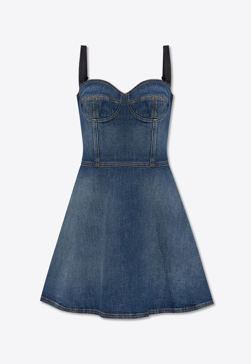 Denim Corset Mini Dress Dolce & Gabbana F6GAMD G8KT2-S9001 Blue