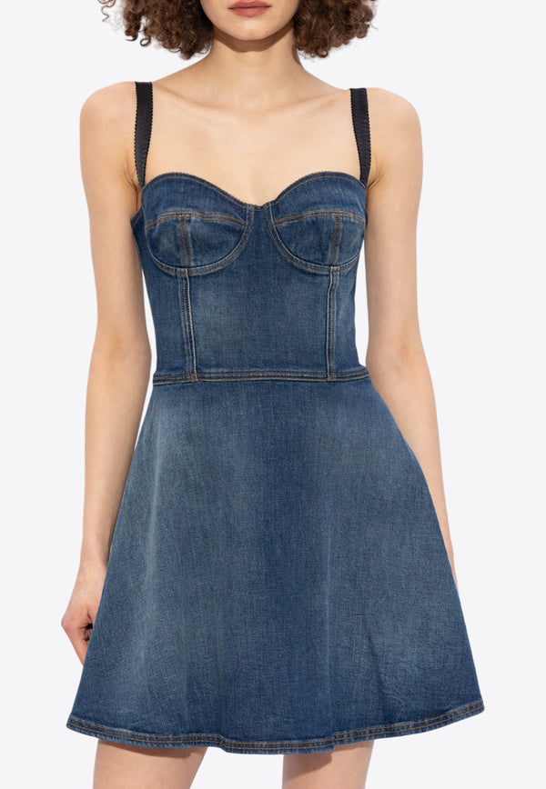 Denim Corset Mini Dress Dolce & Gabbana F6GAMD G8KT2-S9001 Blue