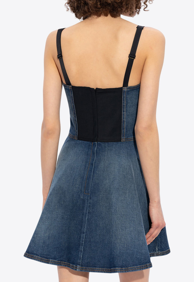 Denim Corset Mini Dress Dolce & Gabbana F6GAMD G8KT2-S9001 Blue