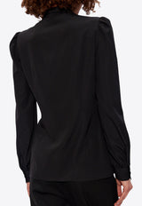 Silk Shirt With Lace Inlay Dolce & Gabbana F5R31T FUABS-N0000 Black