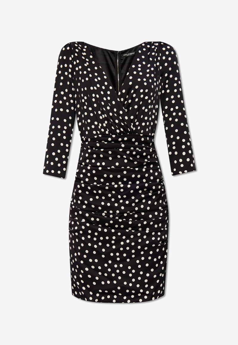 Micro Polka-Dot Print Mini Dress Dolce & Gabbana F6GAGT FSA6K-HNBDW Black