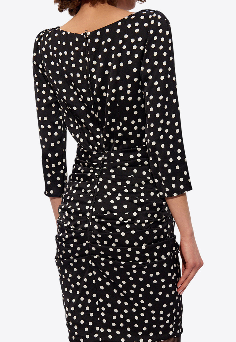 Micro Polka-Dot Print Mini Dress Dolce & Gabbana F6GAGT FSA6K-HNBDW Black