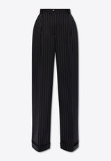 Flared Pinstripe Wool Tailored Pants Dolce & Gabbana FTBMPT FRBDB-S8051 Black