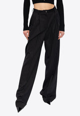 Flared Pinstripe Wool Tailored Pants Dolce & Gabbana FTBMPT FRBDB-S8051 Black