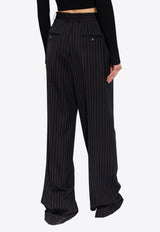 Flared Pinstripe Wool Tailored Pants Dolce & Gabbana FTBMPT FRBDB-S8051 Black